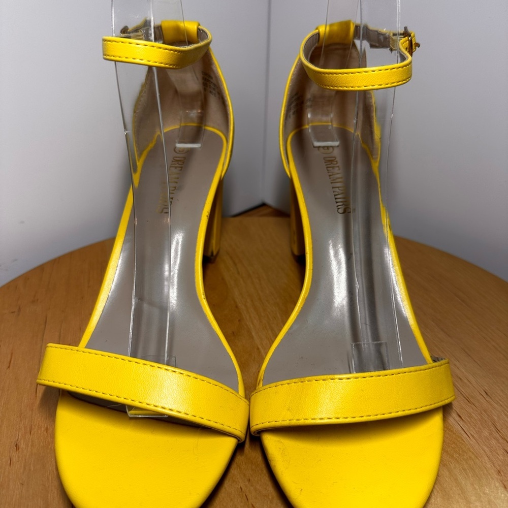 Dream Pairs Yellow High-Heeled Sandals